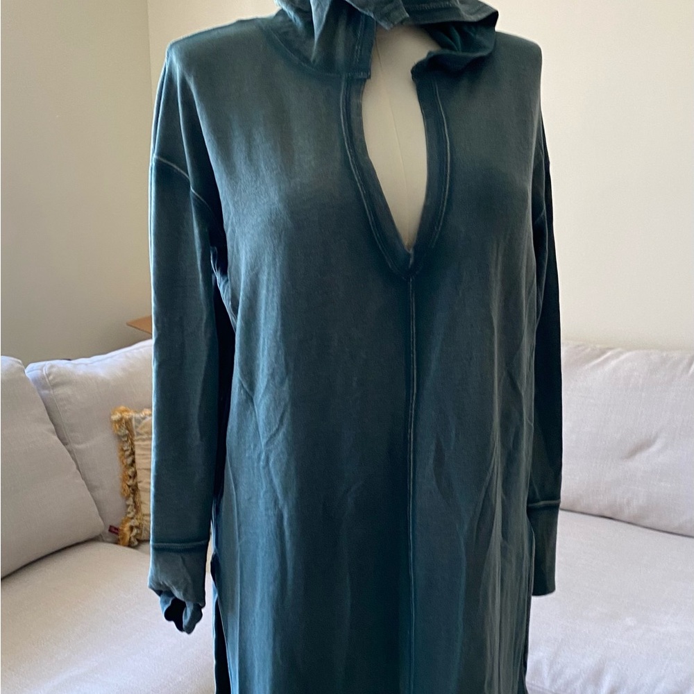 Free People Terry Hooded Sweat Maxi Dress, Sz Large